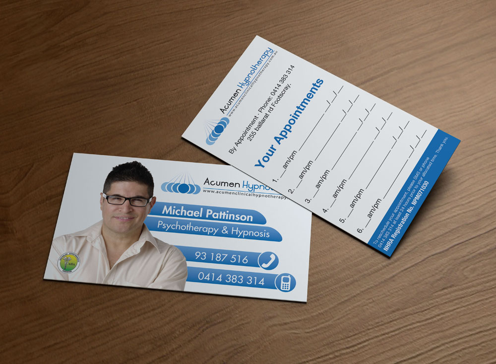 Diseño de Tarjeta de Presentación por MPStudio para Acumen Clinical Hypnotherapy | Diseño #1653819