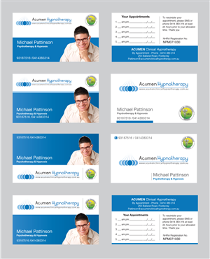 Visitenkarten-Design von rkailas für Acumen Clinical Hypnotherapy | Design #1667889