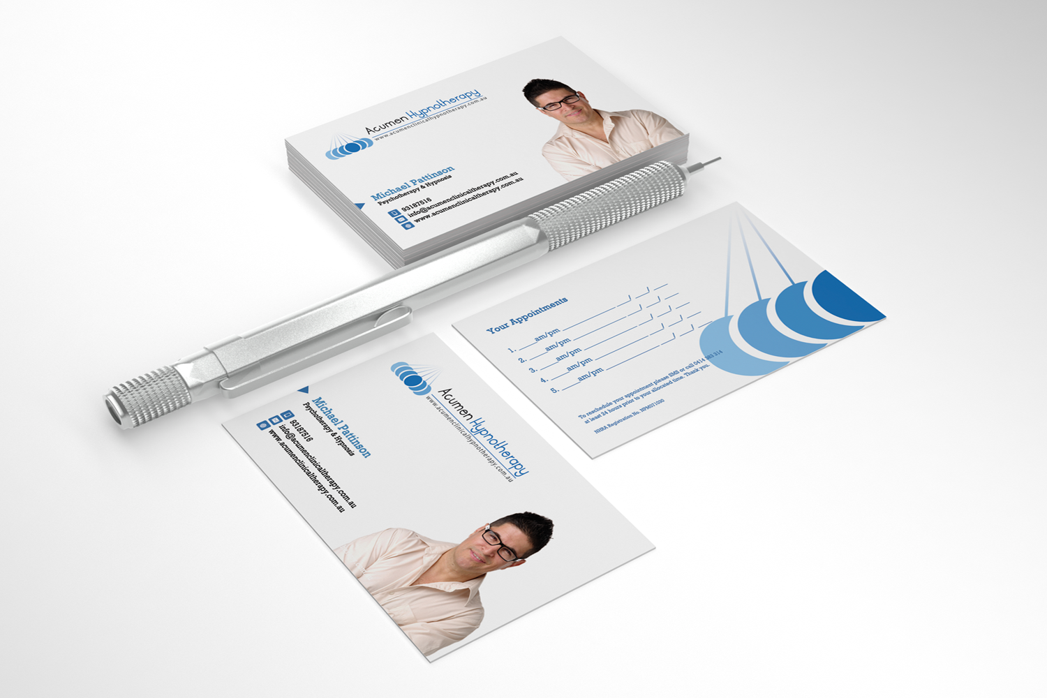 Business Card Design by Sarah Mathews for Acumen Clinical Hypnotherapy | Design: #1665581