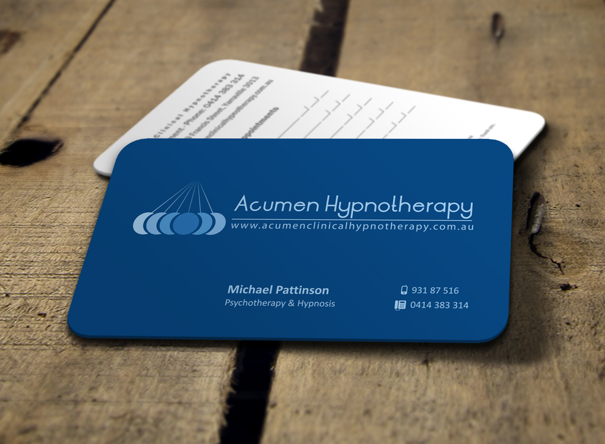Diseño de Tarjeta de Presentación por logodentity para Acumen Clinical Hypnotherapy | Diseño #1661855