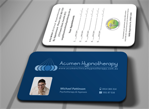 Business Card Design by logodentity for Acumen Clinical Hypnotherapy | Design: #1664894