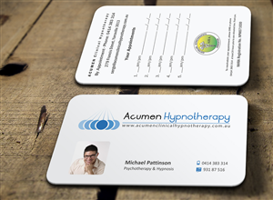Business Card Design by logodentity for Acumen Clinical Hypnotherapy | Design: #1669622