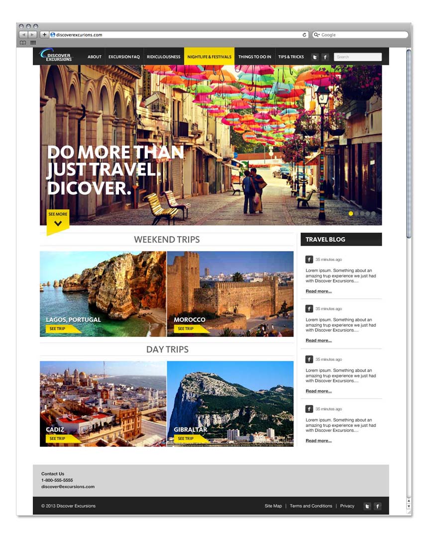 Web Design par masher pour DiscoverExcursions | Design #1644018
