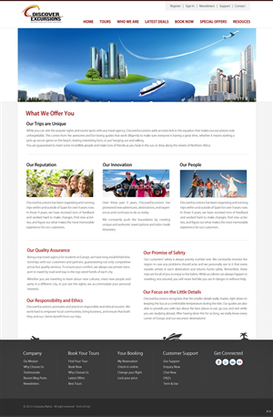Web Design by pb for DiscoverExcursions | Design: #1649344