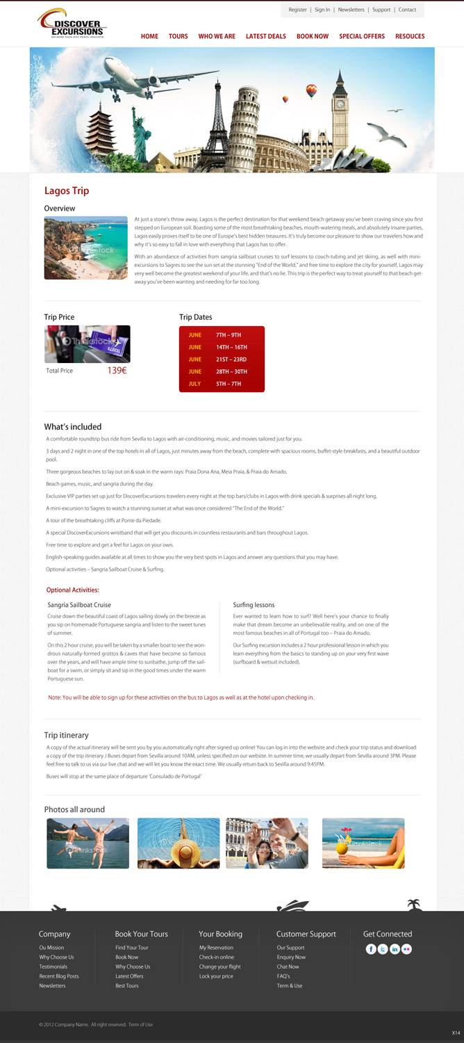 Web Design by pb for DiscoverExcursions | Design: #1649540
