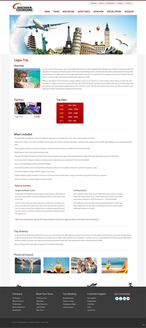 Web Design by pb for DiscoverExcursions | Design: #1649540