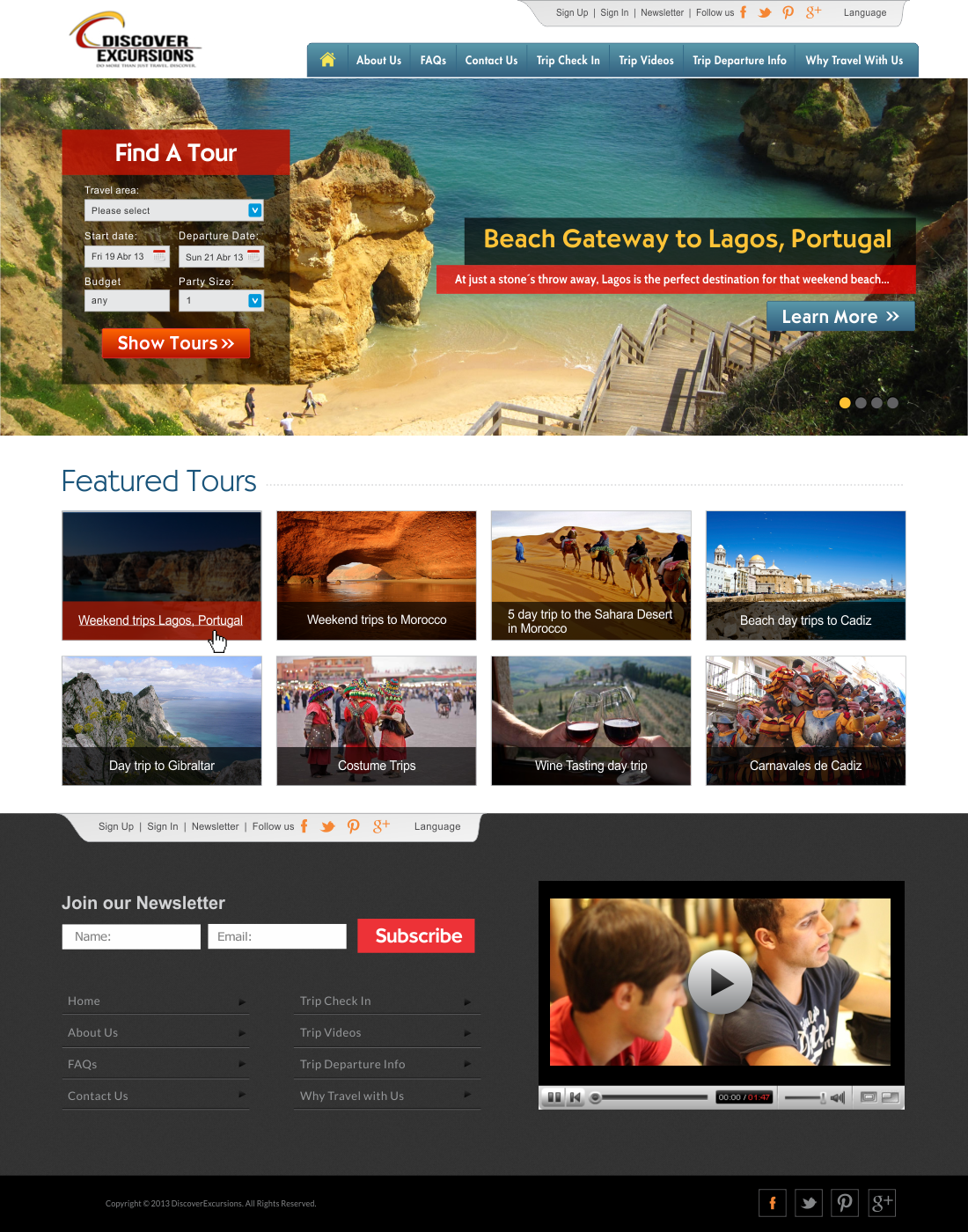 Web Design by CreativeIyke for DiscoverExcursions | Design #1700736