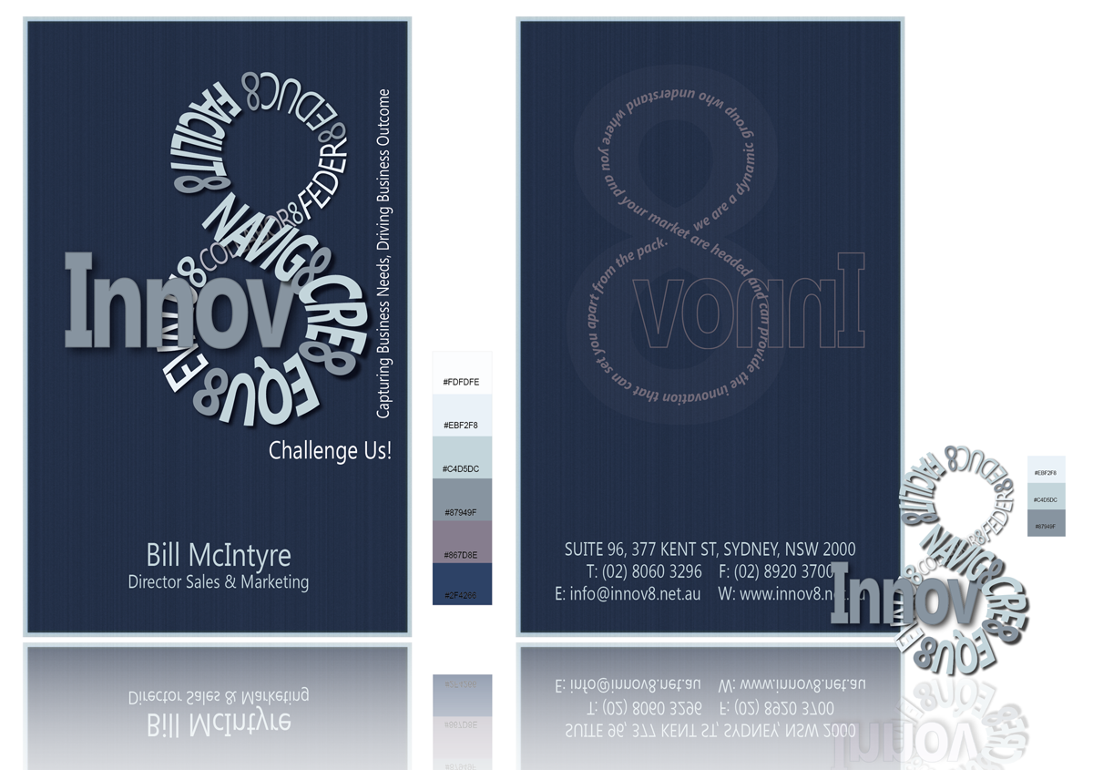 Visitenkarten-Design von DesignBloom für Innov8 | Design #329974