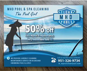Postkarten-Design von alex989 für MHD Pool & Spa Cleaning | Design: #6143439