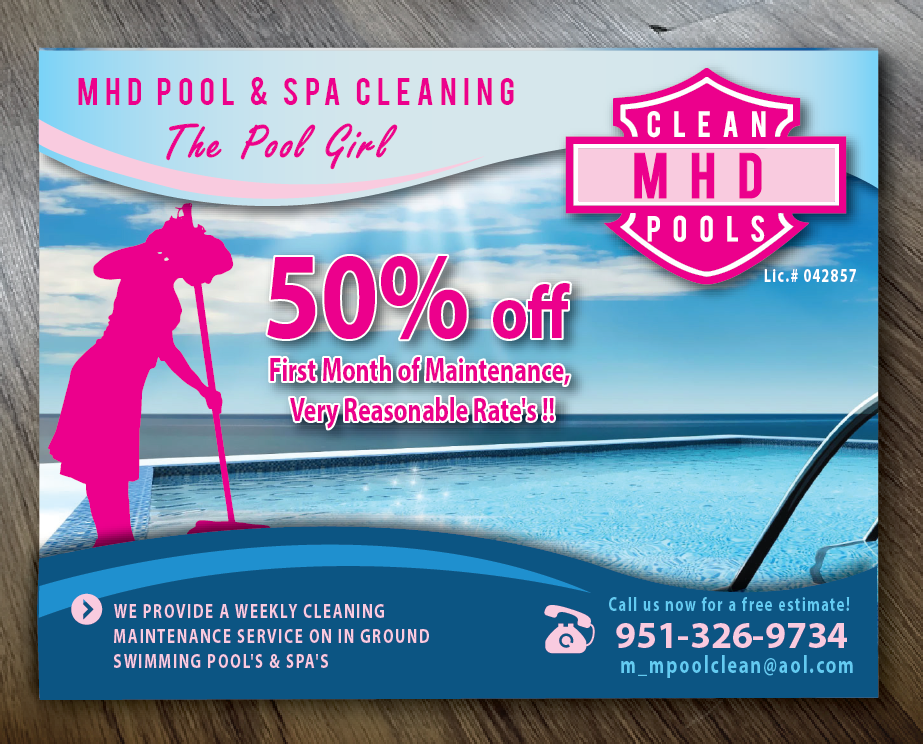 Postkarten-Design von alex989 für MHD Pool & Spa Cleaning | Design #6143471
