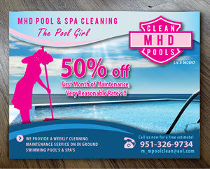 Postkarten-Design von alex989 für MHD Pool & Spa Cleaning | Design: #6143471