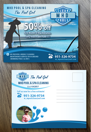 Postkarten-Design von alex989 für MHD Pool & Spa Cleaning | Design: #6148495