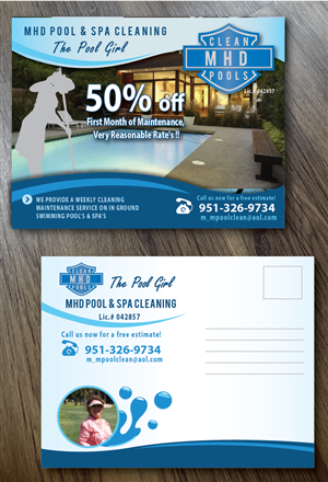 Postkarten-Design von alex989 für MHD Pool & Spa Cleaning | Design: #6148768