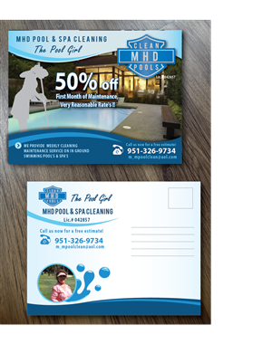 Postkarten-Design von alex989 für MHD Pool & Spa Cleaning | Design: #6151636