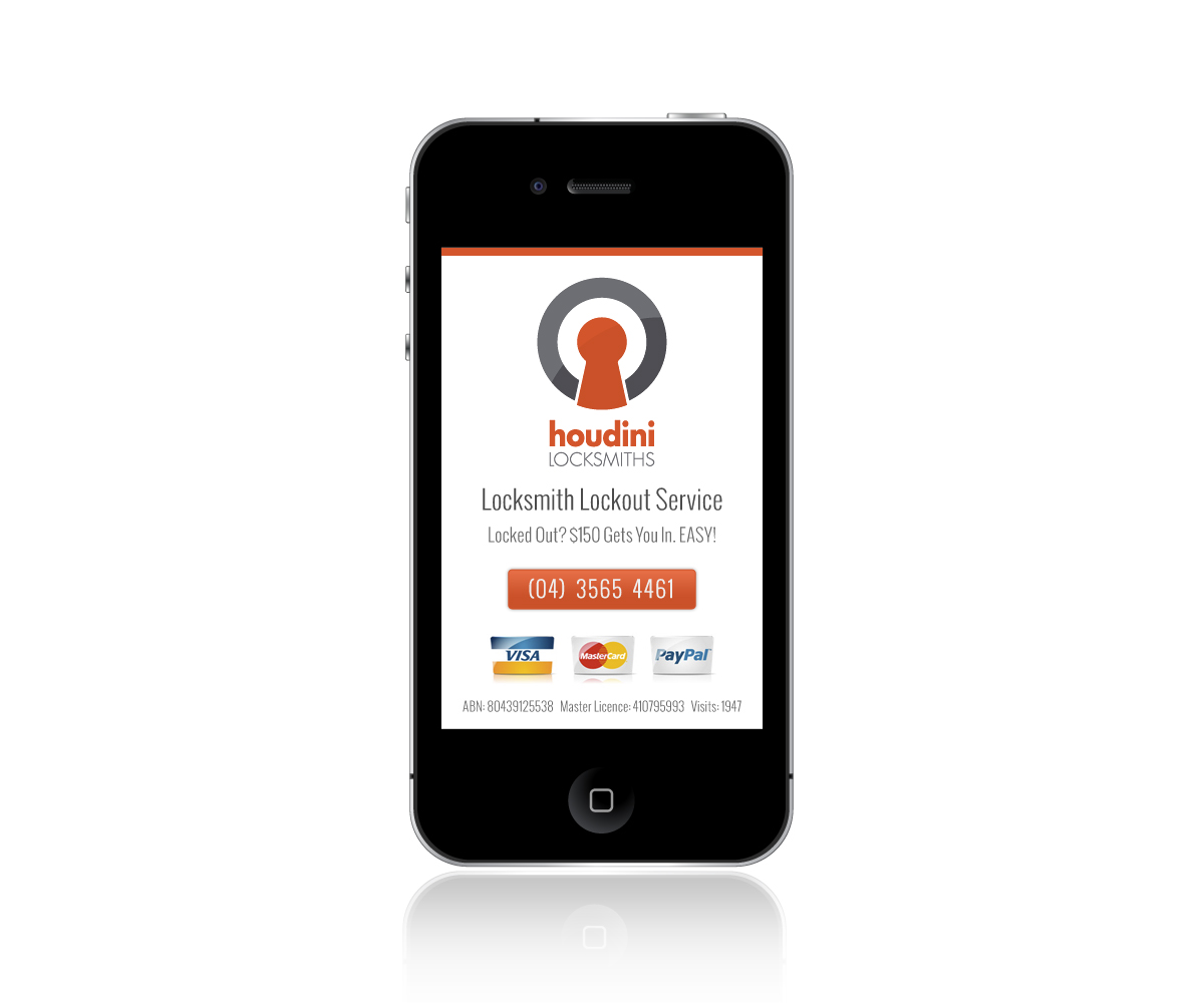Web Design by Barthelme Designs for Houdini Locksmiths | Design #1649048