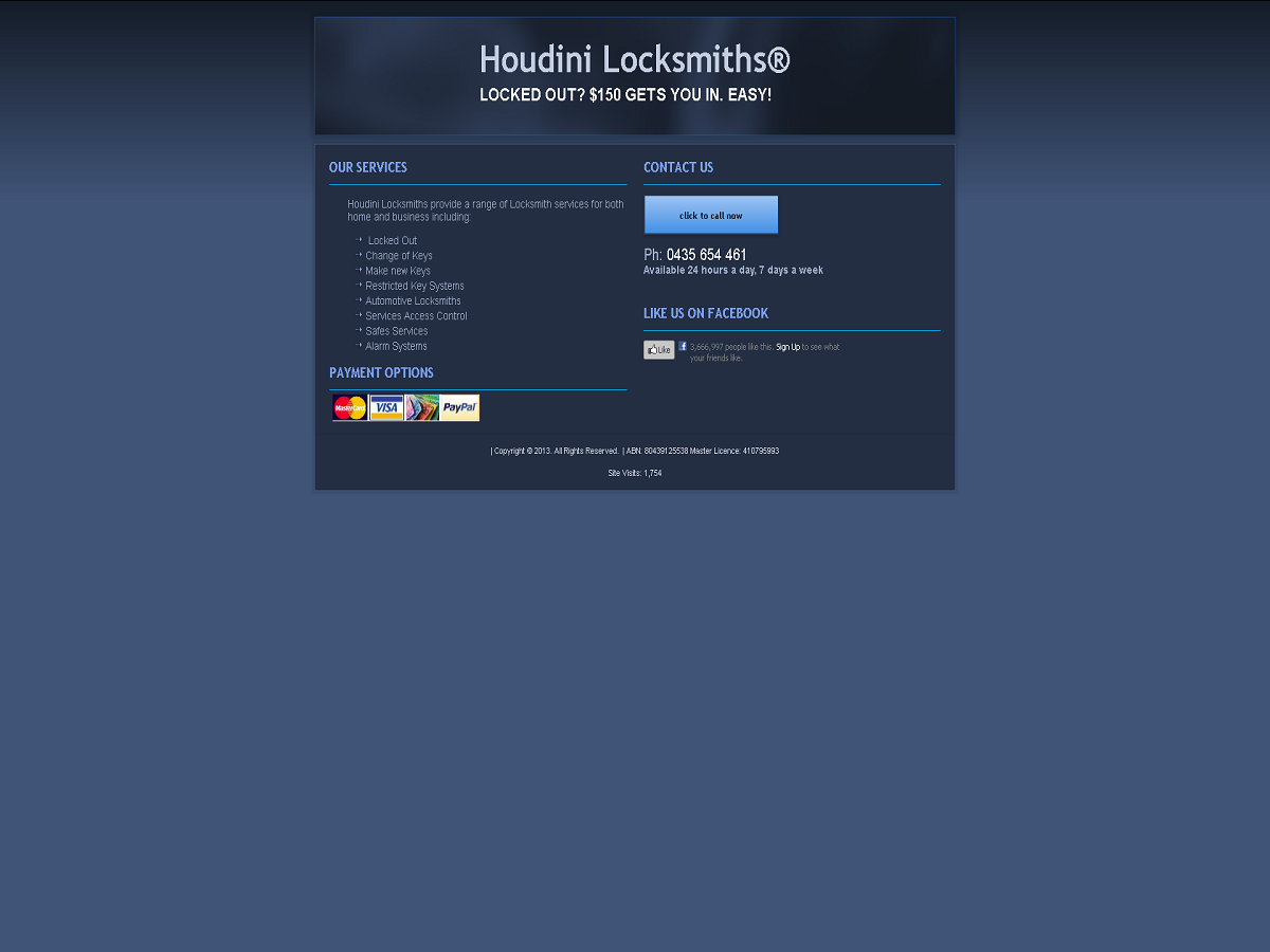 Web Design by Altitude Media for Houdini Locksmiths | Design #1642102