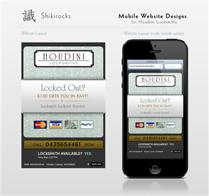 Web Design par Kamal Rahim pour Houdini Locksmiths | Design #1646352