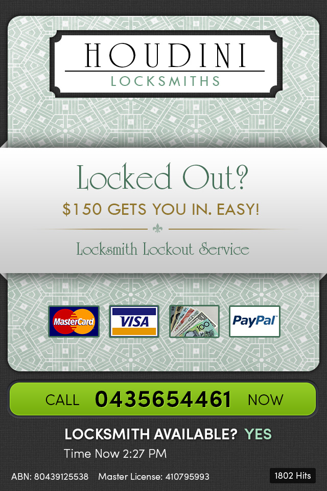 Web Design by Kamal Rahim for Houdini Locksmiths | Design #1646422