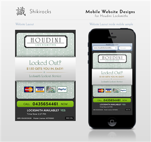 Web-Design von Kamal Rahim für Houdini Locksmiths | Design: #1646426