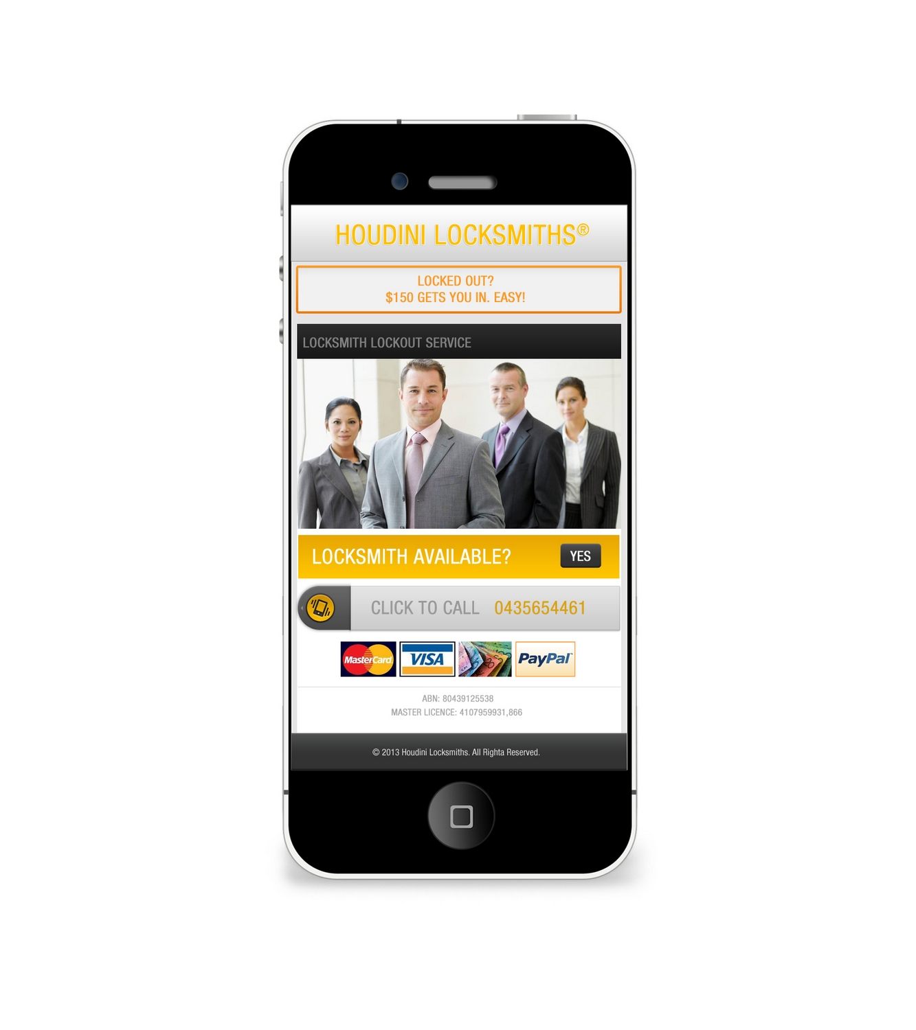 Web-Design von pb für Houdini Locksmiths | Design #1649502