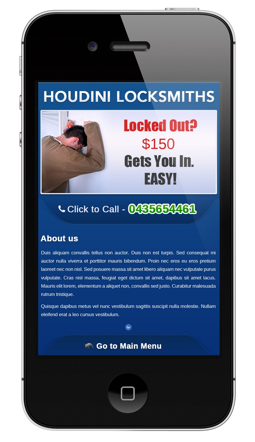 Web Design by pb for Houdini Locksmiths | Design #1649511