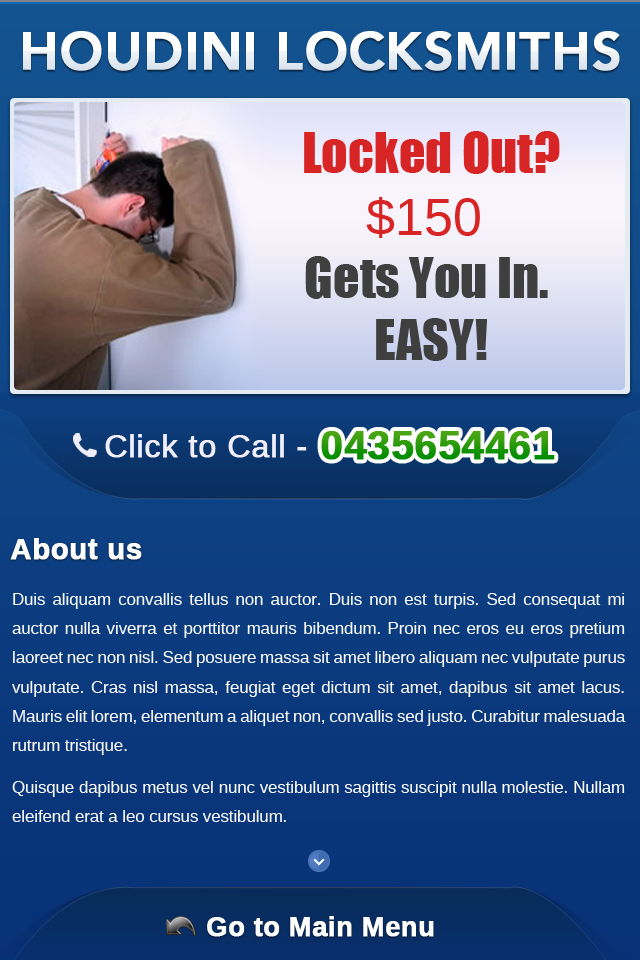 Web Design by pb for Houdini Locksmiths | Design #1649514