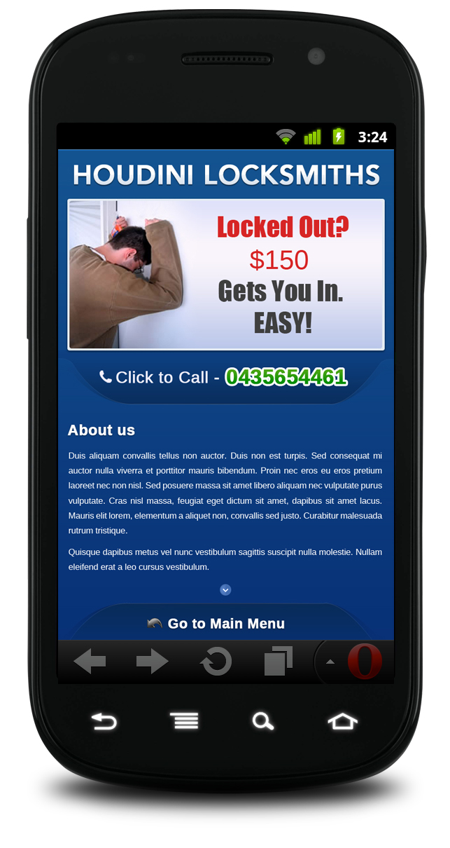 Web Design by pb for Houdini Locksmiths | Design #1649515
