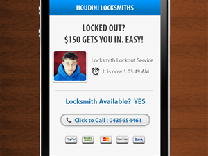 Web Design par FC web designer pour Houdini Locksmiths | Design #1659055