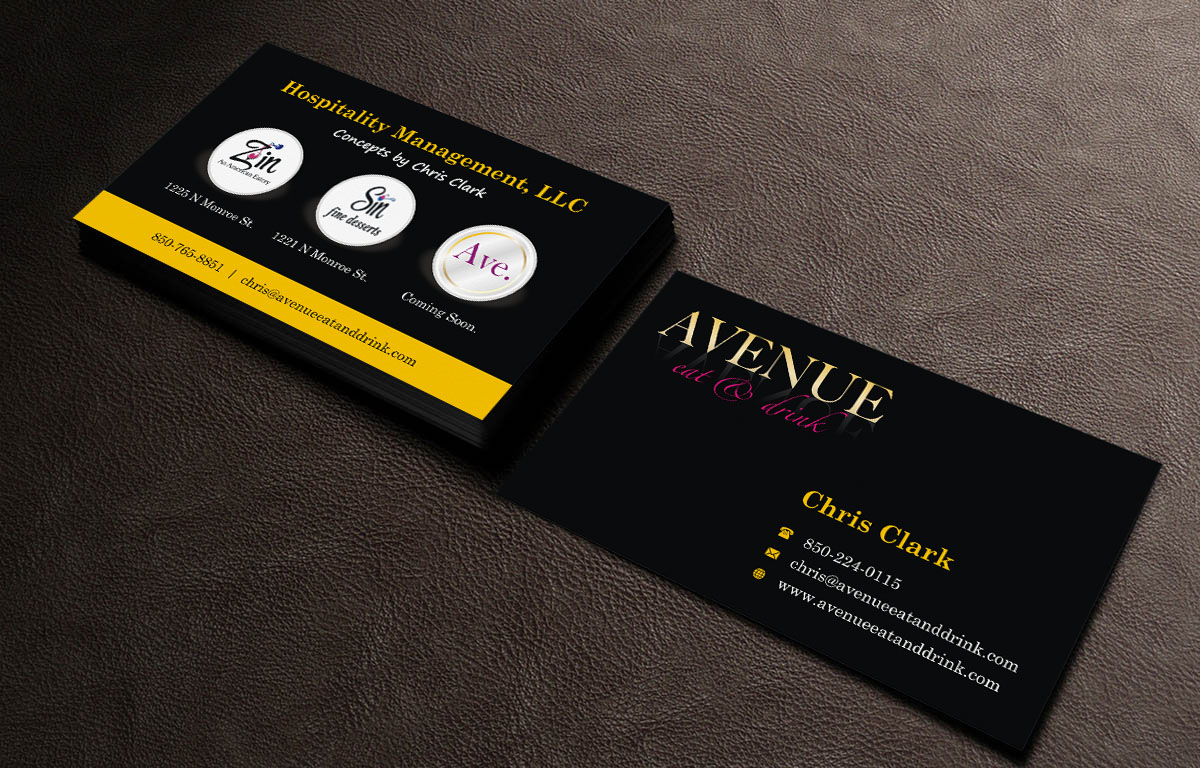 Business Card Design by INDIAN_Ashok for Avenue Eat & Drink | Design #6110788