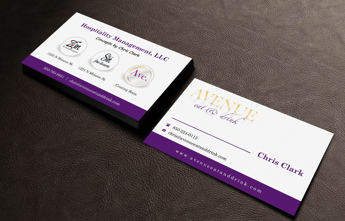 Business Card Design by INDIAN_Ashok for Avenue Eat & Drink | Design #6110792