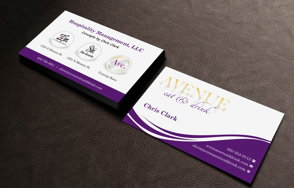 Business Card Design by INDIAN_Ashok for Avenue Eat & Drink | Design #6110794