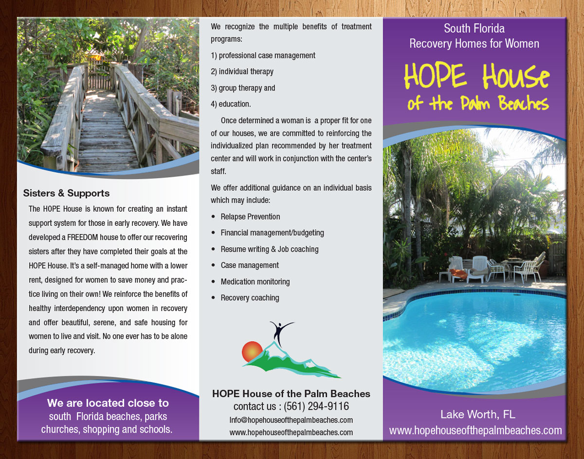 Flyer Design by theblueart for HOPE House of the Palm Beaches, LLC | Design #6157943