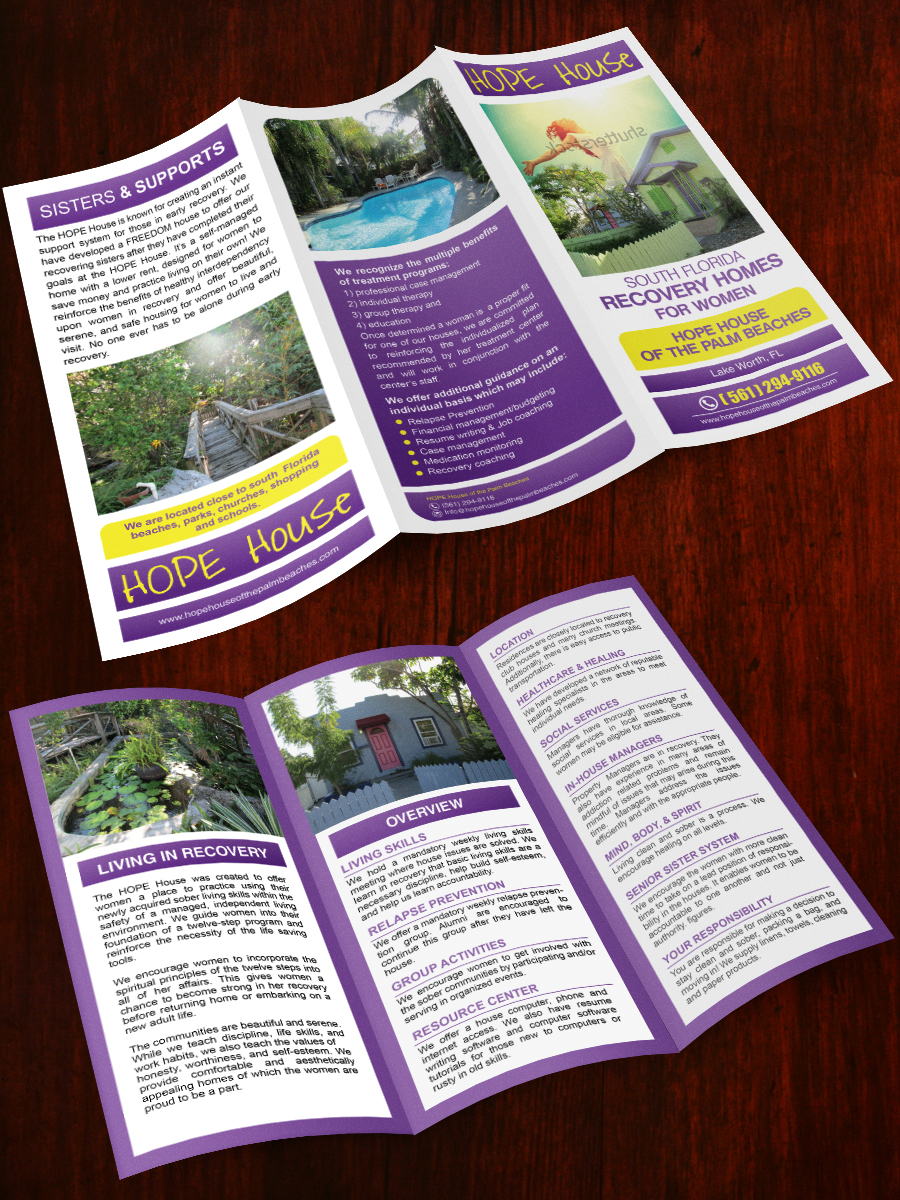 Design de Flyer par Sarmishtha Chattopadhyay_loginchange pour HOPE House of the Palm Beaches, LLC | Design #6249189