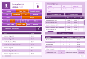 Software Application page - product section