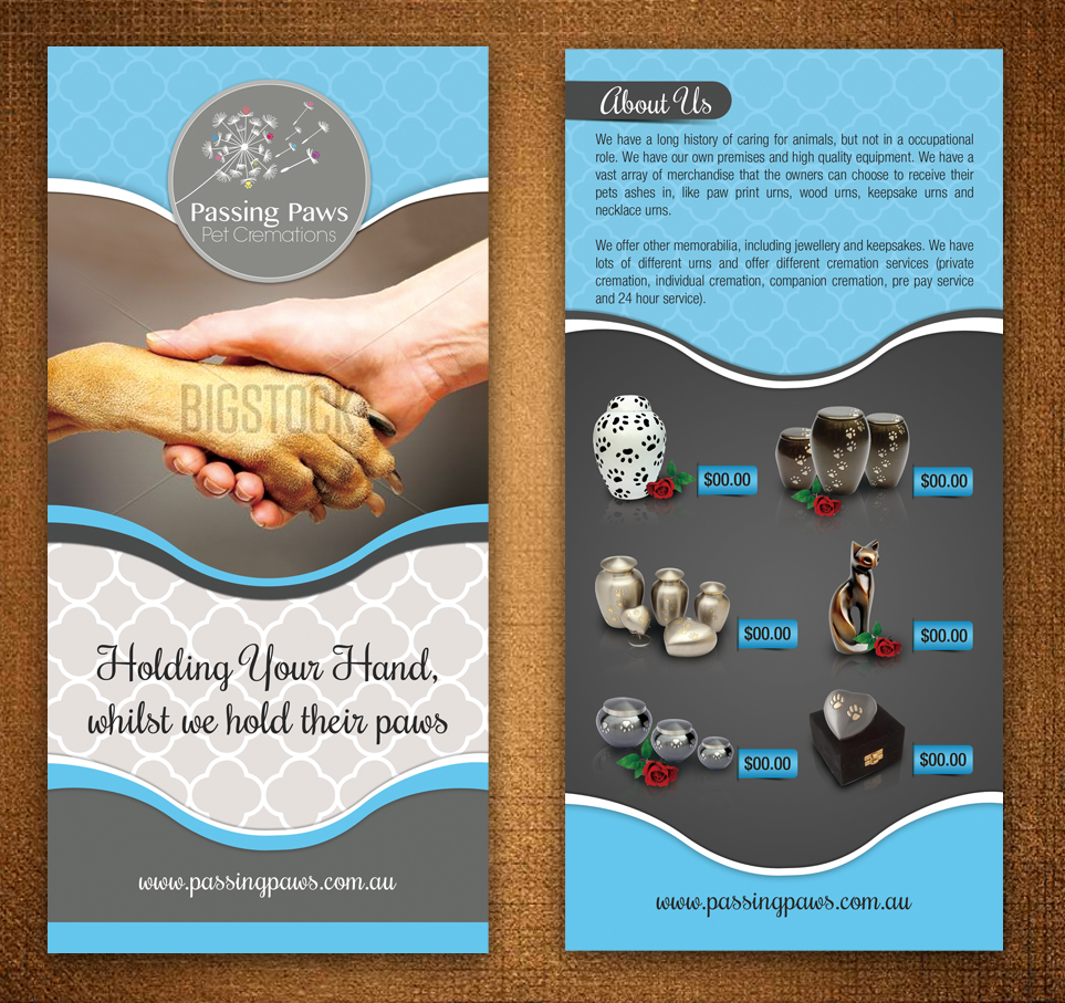 Flyer Design by ESolz Technologies for Passing Paws Pet Cremations | Design #6163761