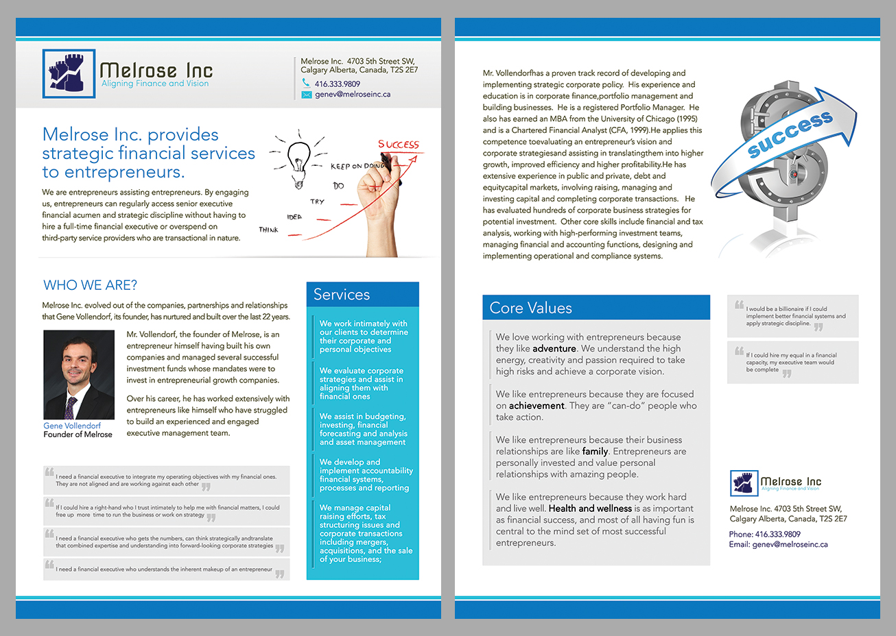 Brochure Design by Latest Design Ideas for Melrose Inc. | Design #1683614