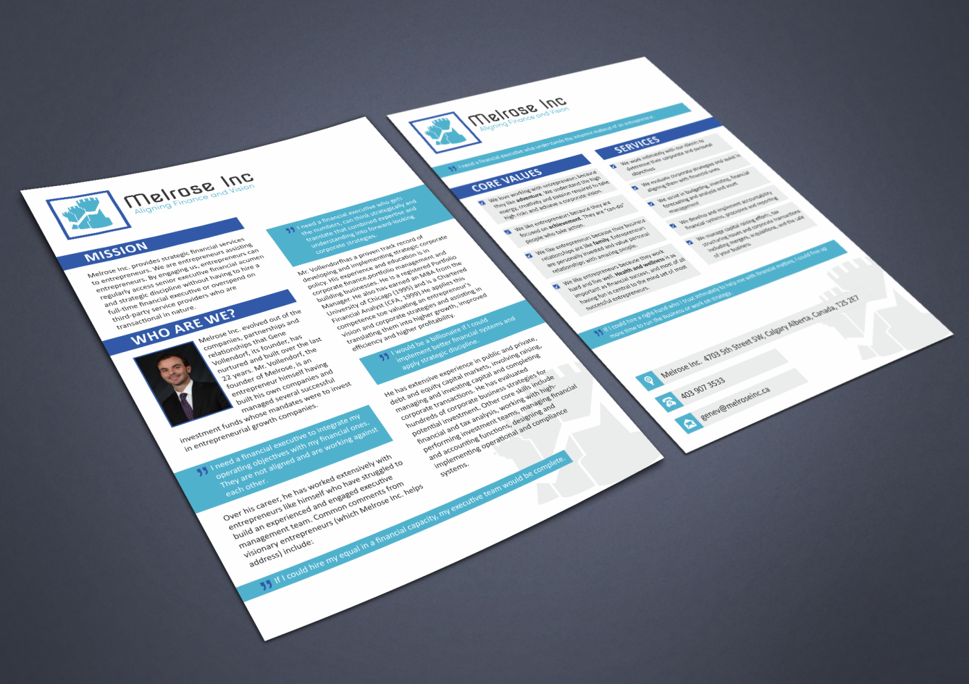 Diseño de Brochure por HYPdesign para Melrose Inc. | Diseño #1658741