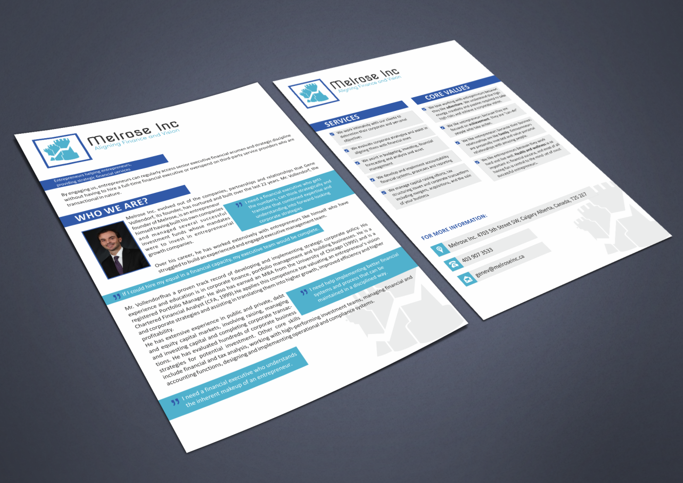 Brochure Design by HYPdesign for Melrose Inc. | Design #1667344