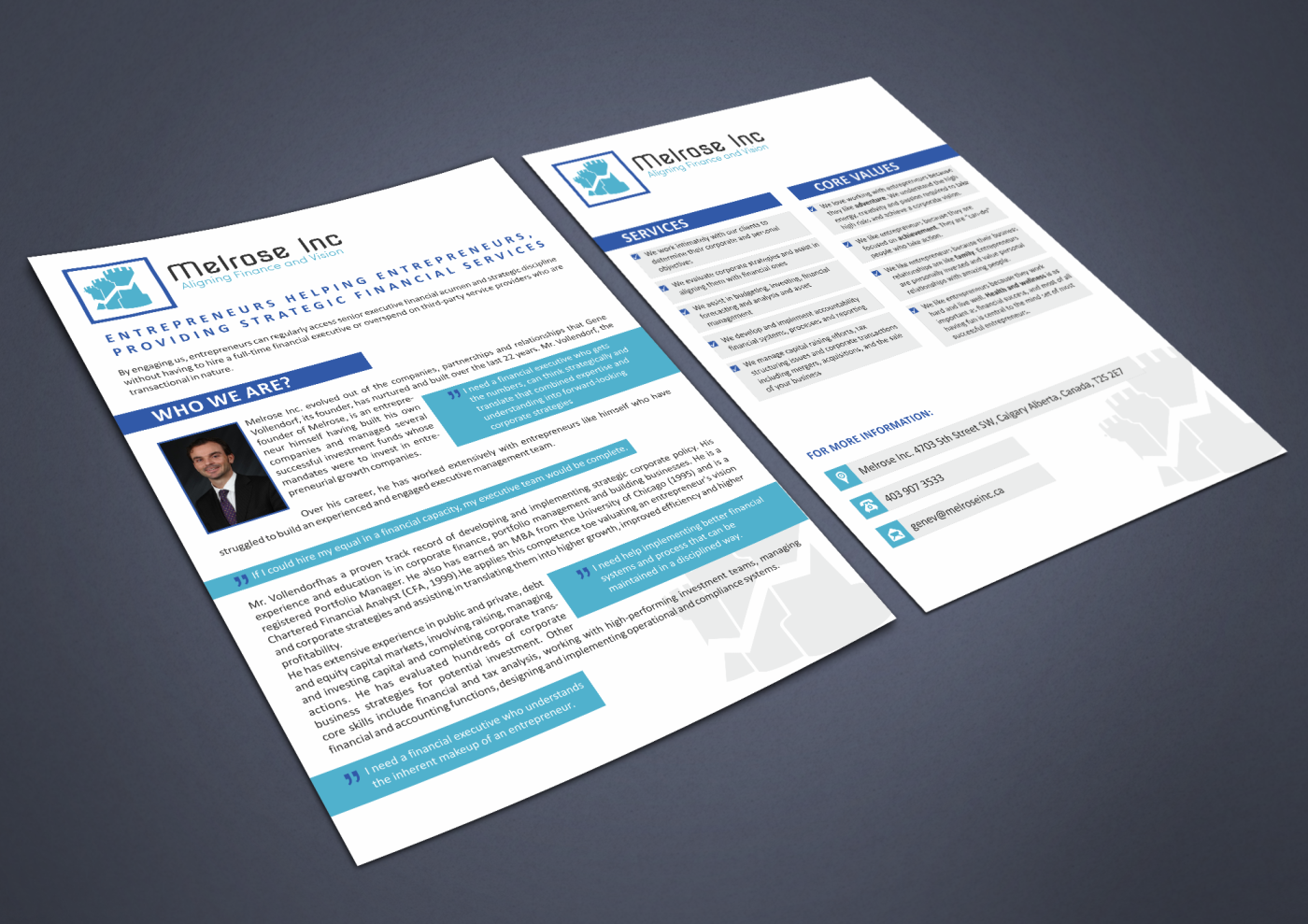 Diseño de Brochure por HYPdesign para Melrose Inc. | Diseño #1670818