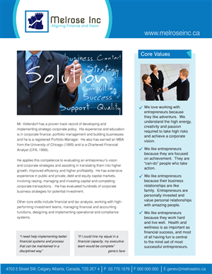Brochure Design by rkailas for Melrose Inc. | Design: #1668924