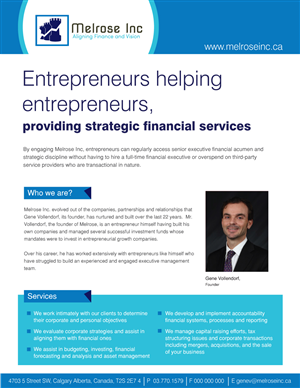 Brochure Design by rkailas for Melrose Inc. | Design: #1670620