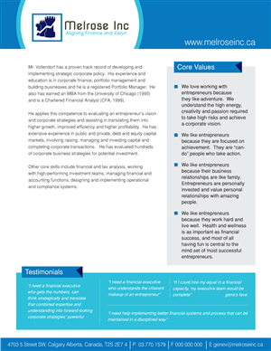 Brochure Design by rkailas for Melrose Inc. | Design: #1670623