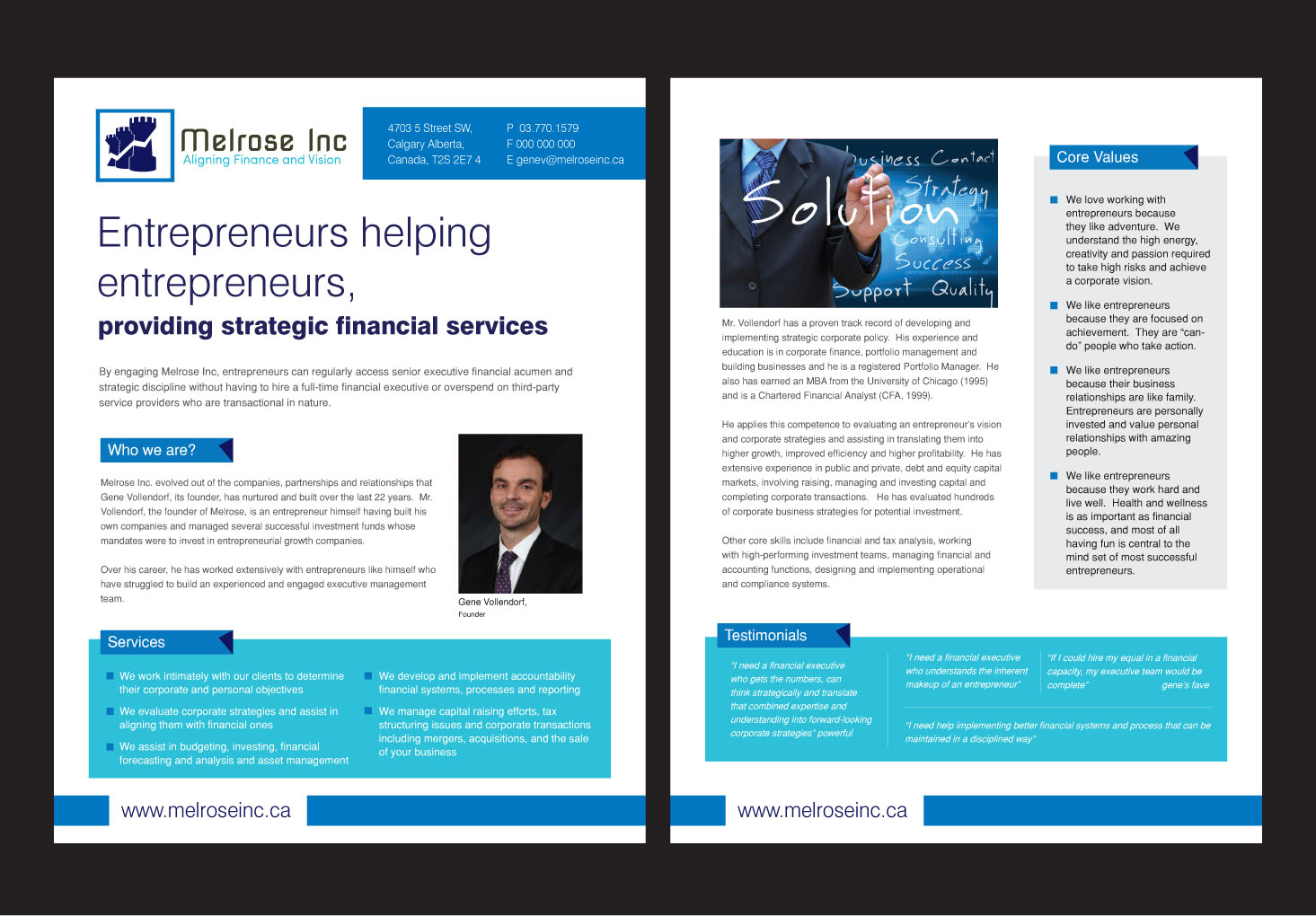 Brochure Design by rkailas for Melrose Inc. | Design #1672482