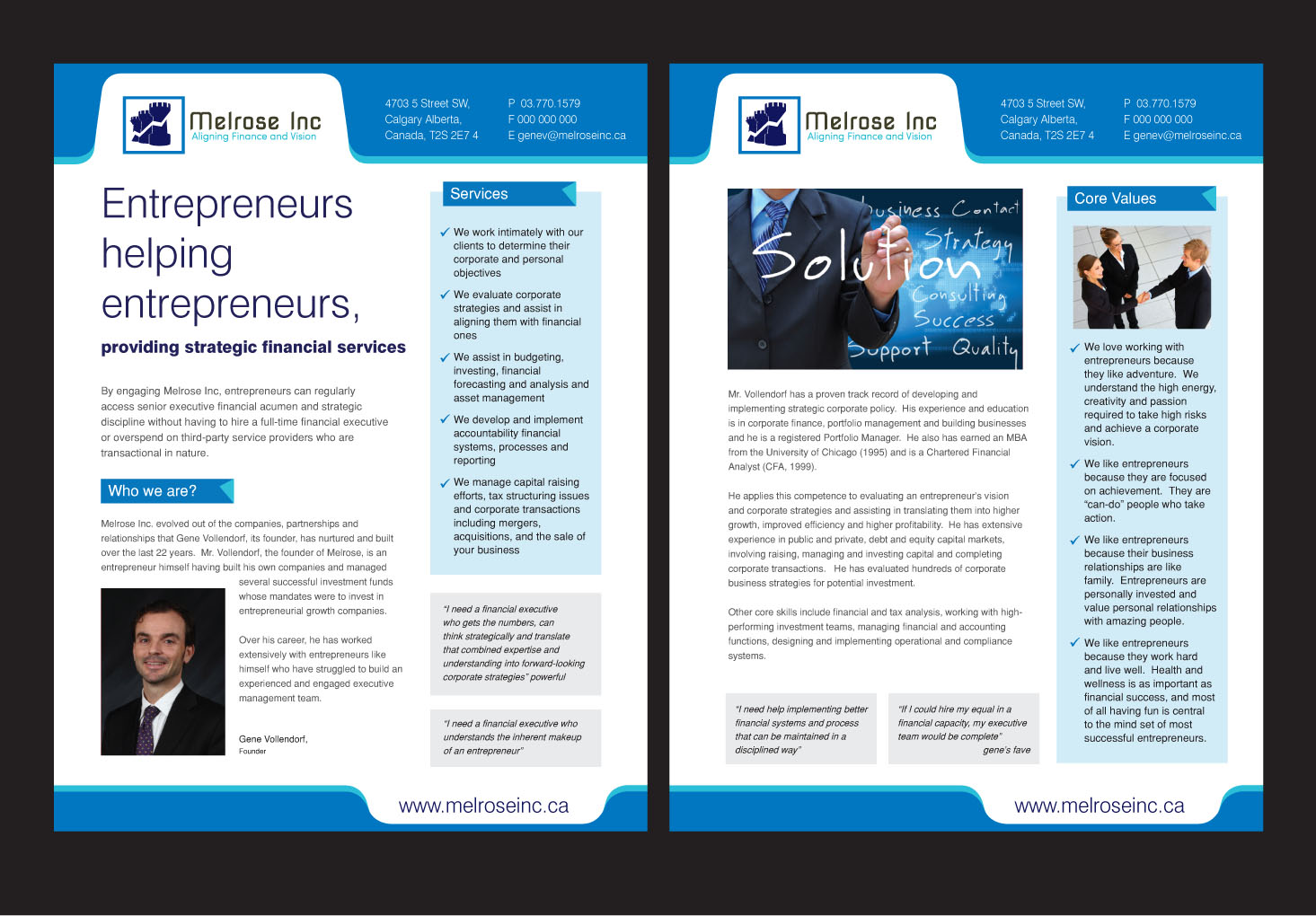 Brochure Design by rkailas for Melrose Inc. | Design #1672484