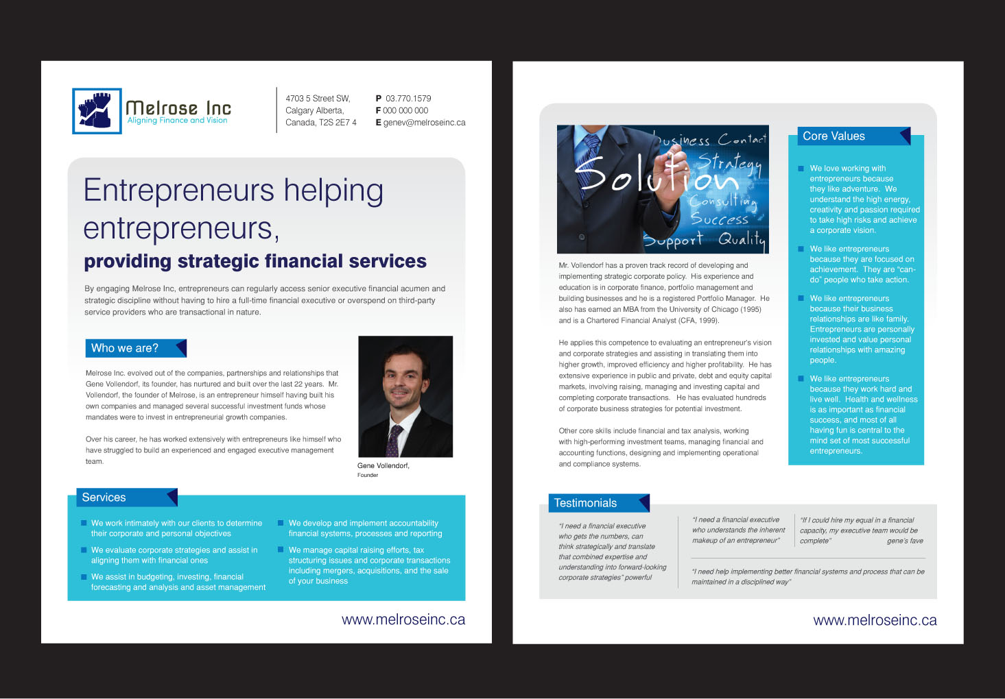 Diseño de Brochure por rkailas para Melrose Inc. | Diseño #1672489