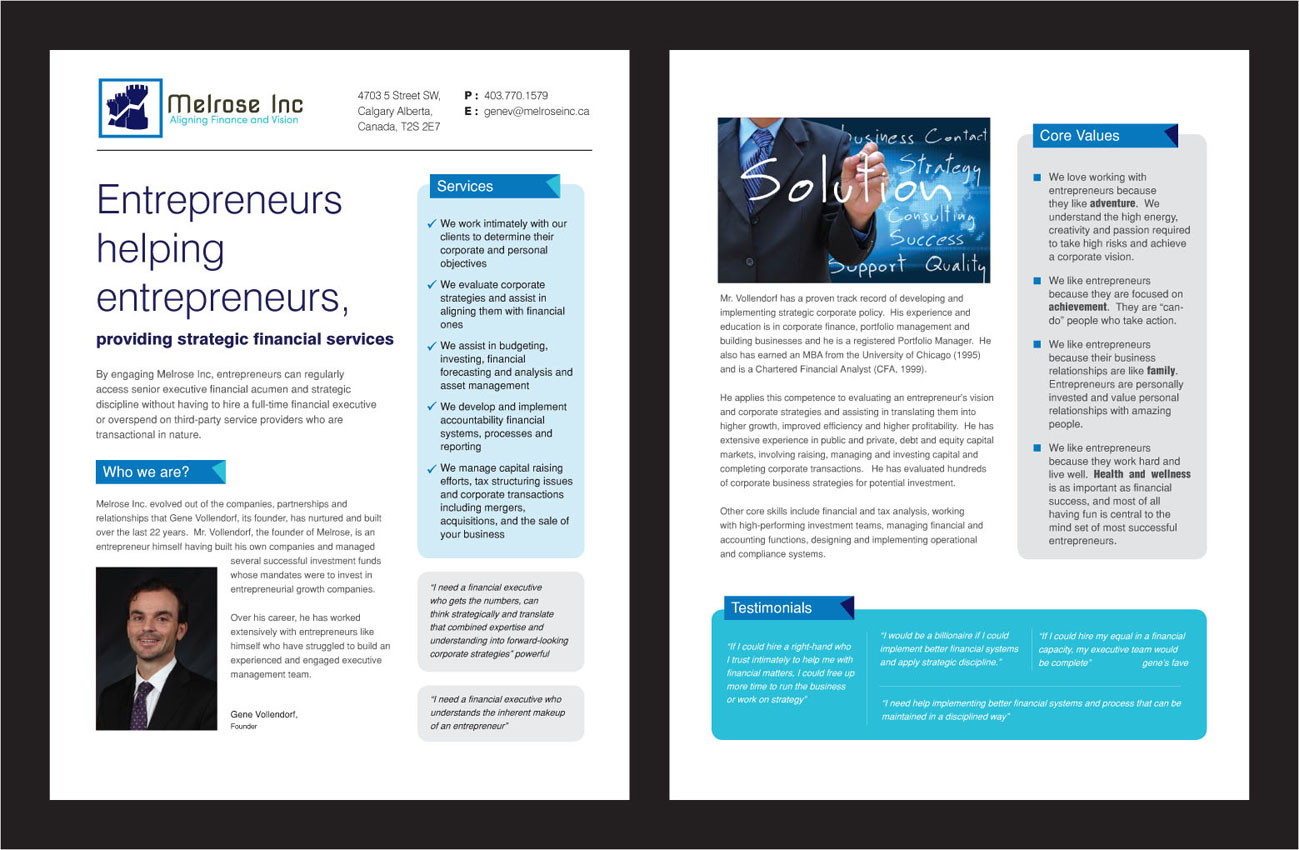 Brochure Design by rkailas for Melrose Inc. | Design #1676929