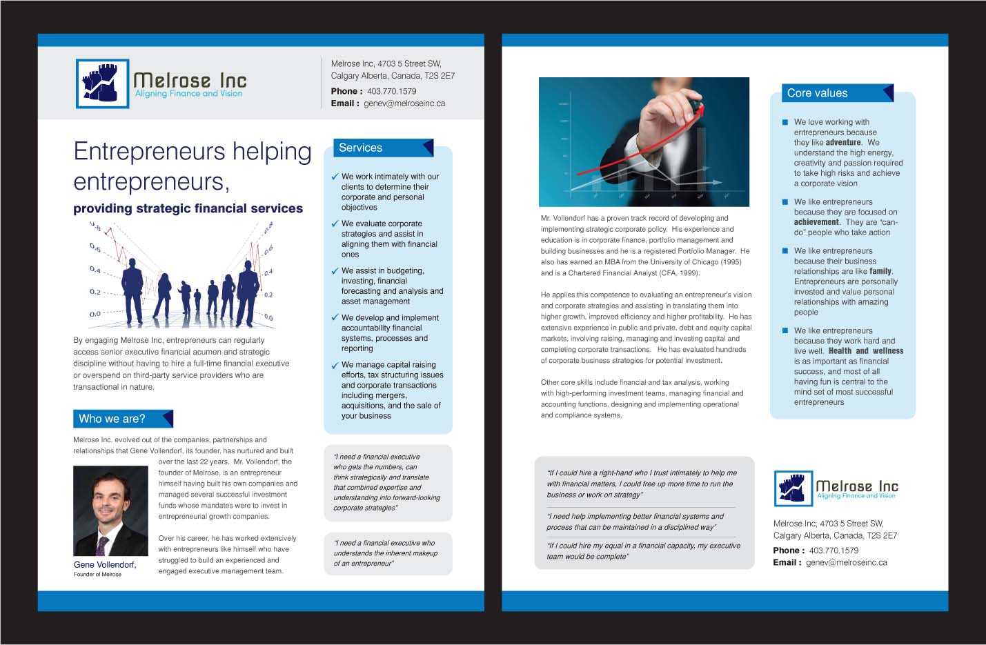 Brochure Design by rkailas for Melrose Inc. | Design #1684035