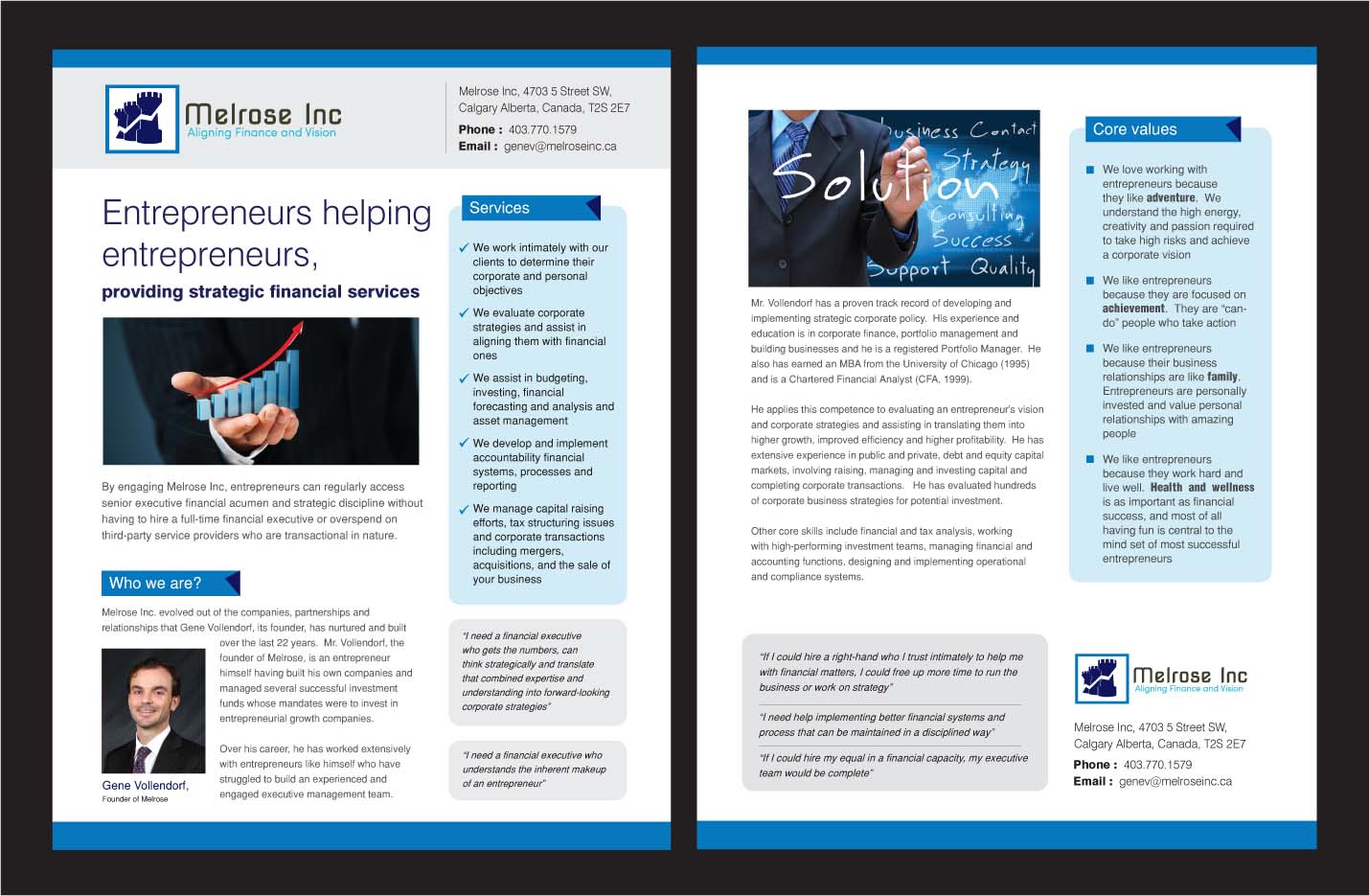 Brochure Design by rkailas for Melrose Inc. | Design #1684038