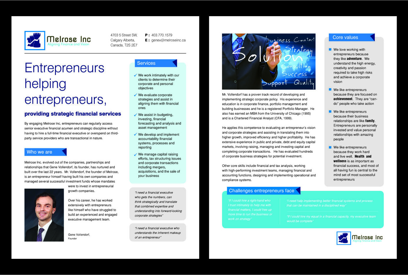 Brochure Design by rkailas for Melrose Inc. | Design #1709420