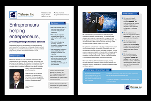 Melrose Inc 1 pg brochure for entrepreneurs | Broschüren-Design von rkailas